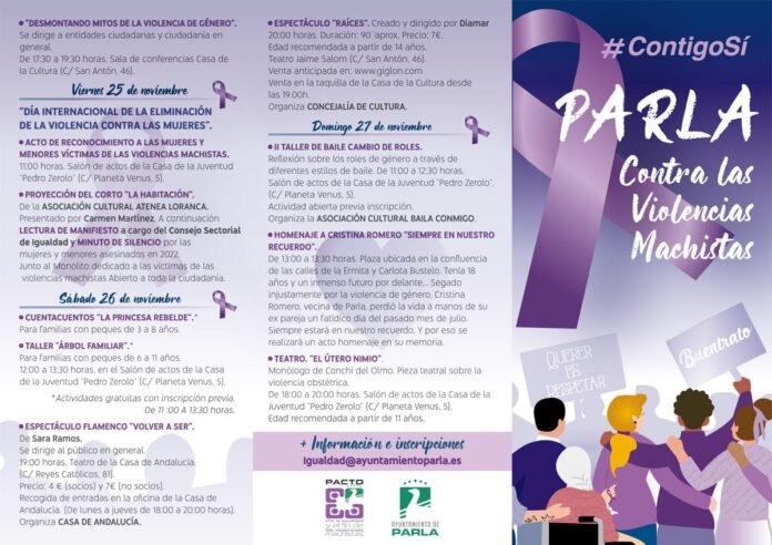#ContigoSí, Parla celebra una semana de actos para implicar a todos en la lucha contra la violencia machista